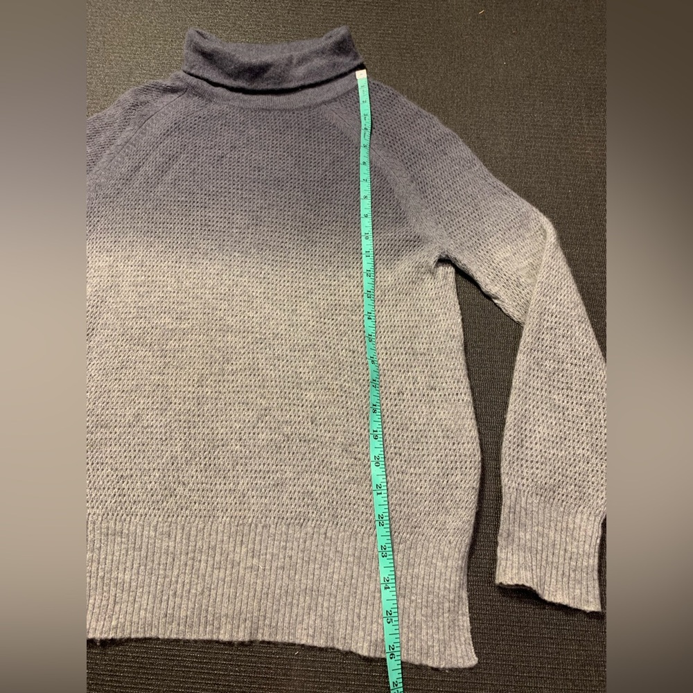 Kokun Ombré Blue Gray 100% Cashmere Women Turtleneck Sweater Size XS - Picture 2 of 6